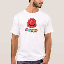 Rode Gelei Gelukkig Tekst - Gelukkige Sprong T-shirt