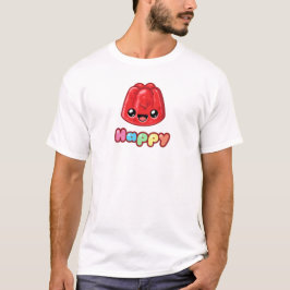 Rode Gelei Gelukkig Tekst - Gelukkige Sprong T-shirt