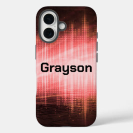 Rode geluidsgolven iPhone 16 hoesje