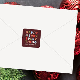 Rode Gelukkige Prettige Alles Kerst Sticker