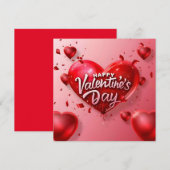 Rode Gelukkige Valentijnsdag Moderne Tekst Feestdagenkaart (Voorkant / Achterkant)