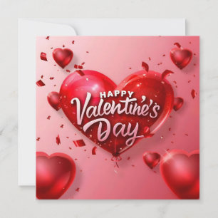 Rode Gelukkige Valentijnsdag Moderne Tekst Feestdagenkaart