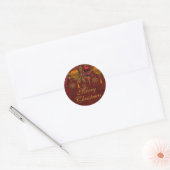 Rode Gem Bauble Feestelijke Vrolijke Kerstmis Stic Ronde Sticker (Envelop)