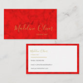 Rode, gematigde, stijlvolle gouden kleur visitekaartje (Voorkant / Achterkant)