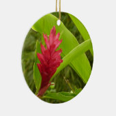 Rode gember bloem (Alpinia) tropisch Keramisch Ornament (Rechts)