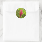 Rode gember bloem (Alpinia) tropisch Ronde Sticker (Tas)