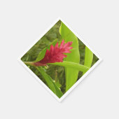 Rode gember bloem (Alpinia) tropisch Servet (Hoek)