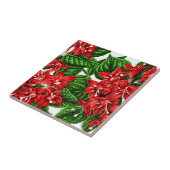 Rode gember bloemen, gedrukt tegeltje (Zijkant)