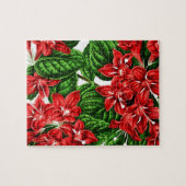 Rode gemberbloemen, vintage print legpuzzel (Horizontaal)