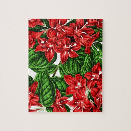 Rode gemberbloemen, vintage print legpuzzel (Verticaal)