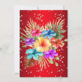 Rode Gemengde Kleur Gele goudpalmen bloemen Birthd Kaart (Achterkant)