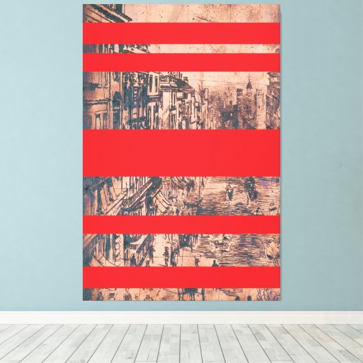 Rode gemoderniseerde versie van St. James's Street Canvas Afdruk (Insitu (Houten vloer))