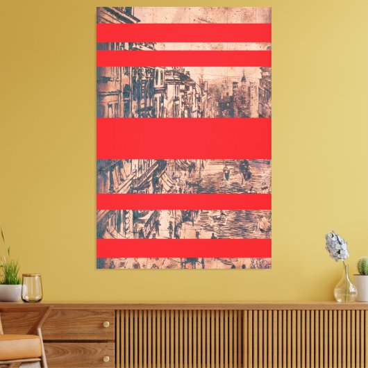 Rode gemoderniseerde versie van St. James's Street Canvas Afdruk (Insitu (Woonkamer))