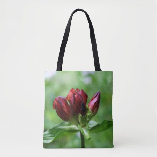 Rode Gentiaanse bloem in bloei Tote Bag (Voorkant)