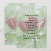 Rode Gentian Flower Party Kaart (Voorkant / Achterkant)