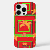 Rode Geo Bloemmotief Case-Mate iPhone Case (Achterkant)