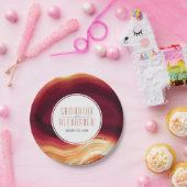 Rode geo-moderne herfstbruiloft papieren bordje (Feest)