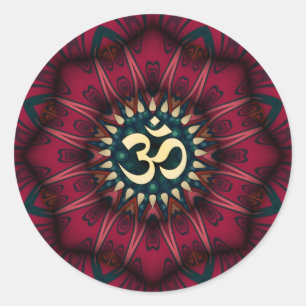 Rode Geometrie Golden Aum Spirituele Art Sticker