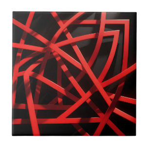 Rode Geometrische Abstracte Chaos Tegeltje