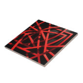 Rode Geometrische Abstracte Chaos Tegeltje (Zijkant)