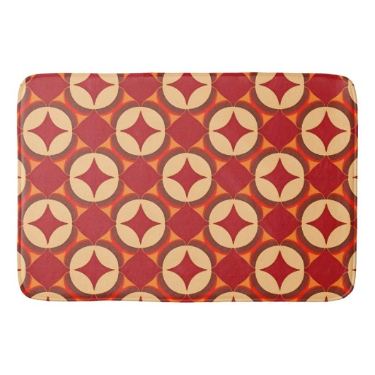 Rode geometrische abstracte ontwerp badmat (Voorkant)