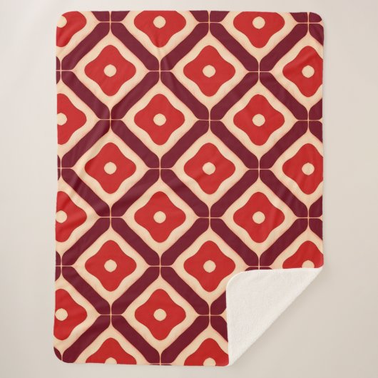 Rode geometrische abstracte ontwerp sherpa deken (Voorkant)