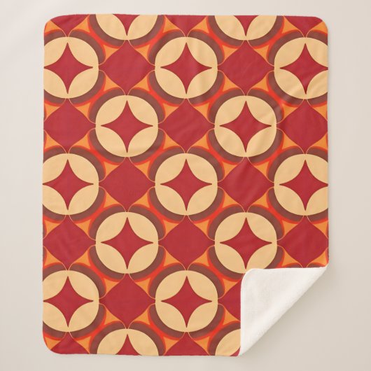 Rode geometrische abstracte ontwerp sherpa deken (Voorkant)