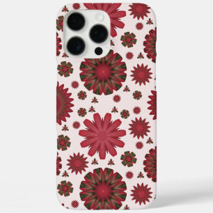 Rode geometrische bloem telefoonhoesje met Bourgon iPhone 16 Pro Max Hoesje
