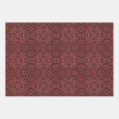 Rode geometrische feestdagen  inpakpapier vel (Voorkant 2)