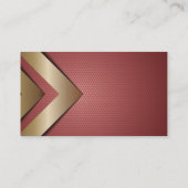 Rode geometrische gouden pijlen visitekaartje (Achterkant)