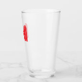 Rode Geometrische Kroon Letter M Glas (Links)