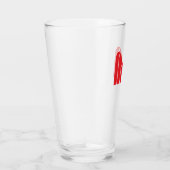 Rode Geometrische Kroon Letter M Glas (Rechts)