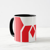 Rode Geometrische Kroon Letter M Mok (Voorkant links)
