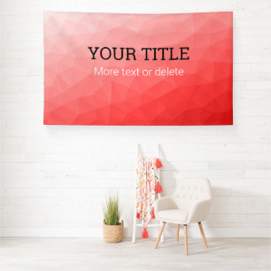 Rode geometrische mesh Driehoek aangepaste tekst Spandoek
