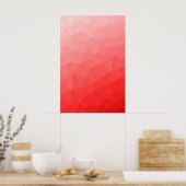 Rode geometrische mesh gradiëntpatroon poster (Keuken)