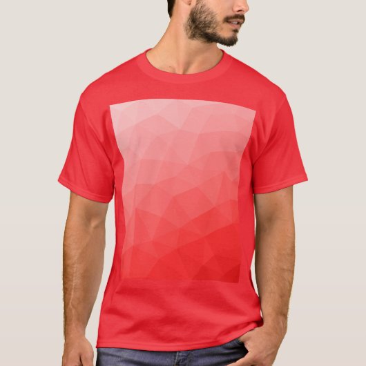Rode geometrische mesh met gradiëntpatroon t-shirt (Voorkant)