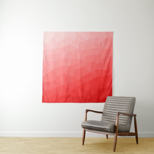 Rode geometrische mesh met gradiëntpatroon wandkleed (In situ)