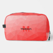 Rode geometrische mesh met verloop monogram toilettasje (Voorkant)