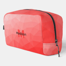 Rode geometrische mesh met verloop monogram toilettasje
