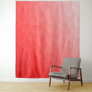 Rode geometrische mesh met verlooppatroon wandkleed