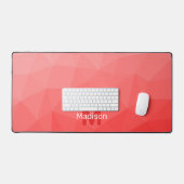 Rode geometrische mesh-patroon monogram bureaumat (Keyboard & Muis)