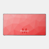 Rode geometrische mesh-patroon monogram bureaumat (Voorkant)