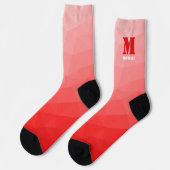 Rode geometrische mesh patroon Monogram Sokken (Links)