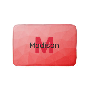 Rode geometrische meshpatroon met verloop Monogram Badmat