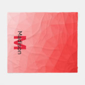 Rode geometrische meshpatroon met verloop Monogram Fleece Deken (Voorkant (Horizontaal))