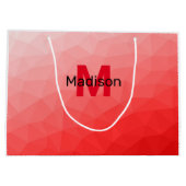 Rode geometrische meshpatroon met verloop Monogram Groot Cadeauzakje (Achterkant)