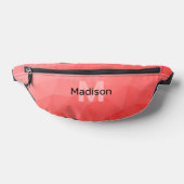Rode geometrische meshpatroon met verloop Monogram Heuptasje (Liggend)