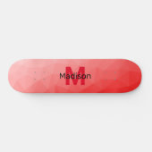 Rode geometrische meshpatroon met verloop Monogram Persoonlijk Skateboard (Horizontaal)