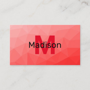Rode geometrische meshpatroon met verloop Monogram Visitekaartje