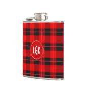 Rode Geometrische Patroonmonogram witte accenten Heupfles (Links)